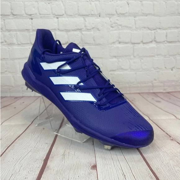 Adidas Adizero Afterburner Purple Metal Baseball Cleats Mens Sz  (H00980)